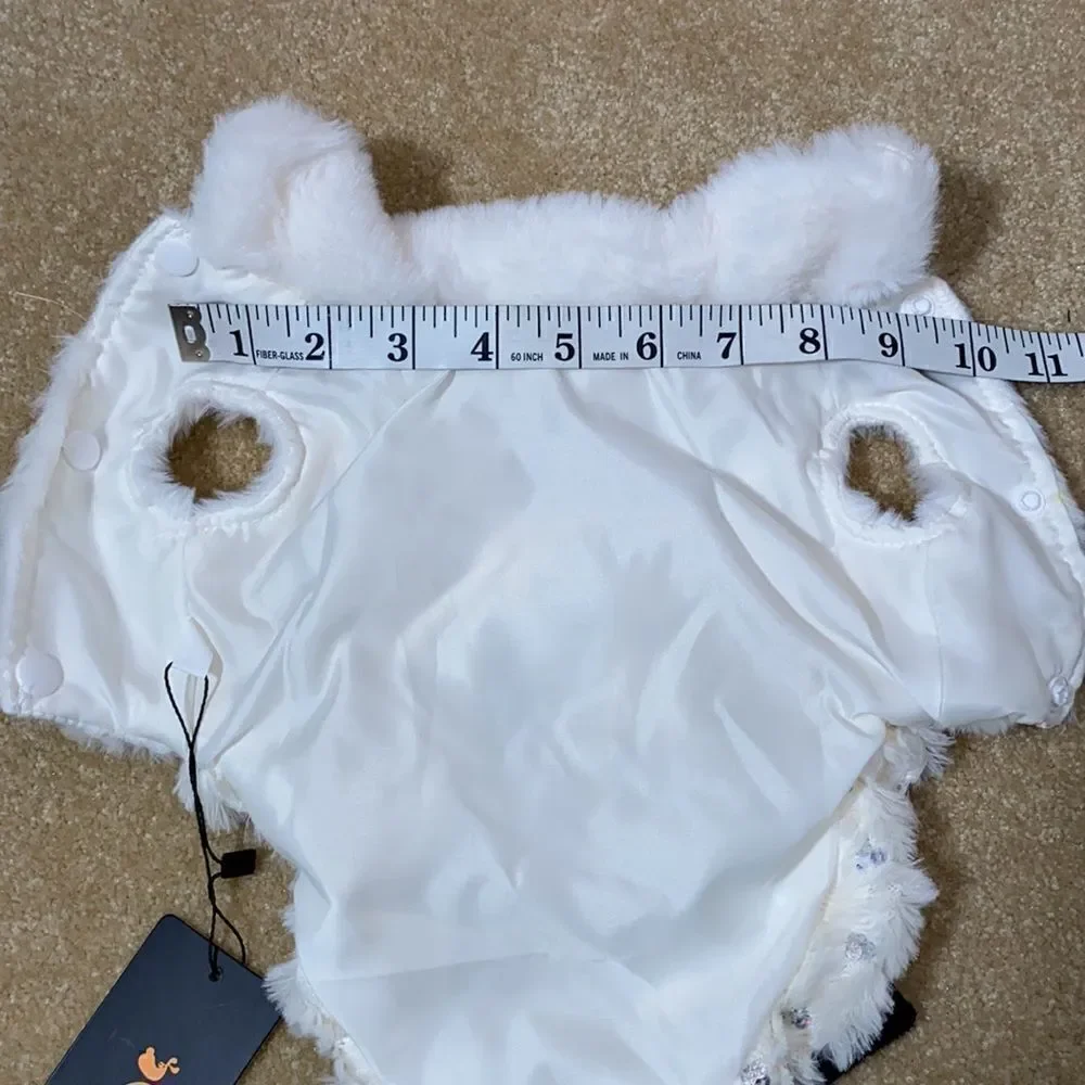 Dog Coat with Sparkles and Bow Size S NWT